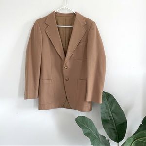 Vintage Yves Saint Laurent Tan Wool Three Pocket Blazer Jacket
